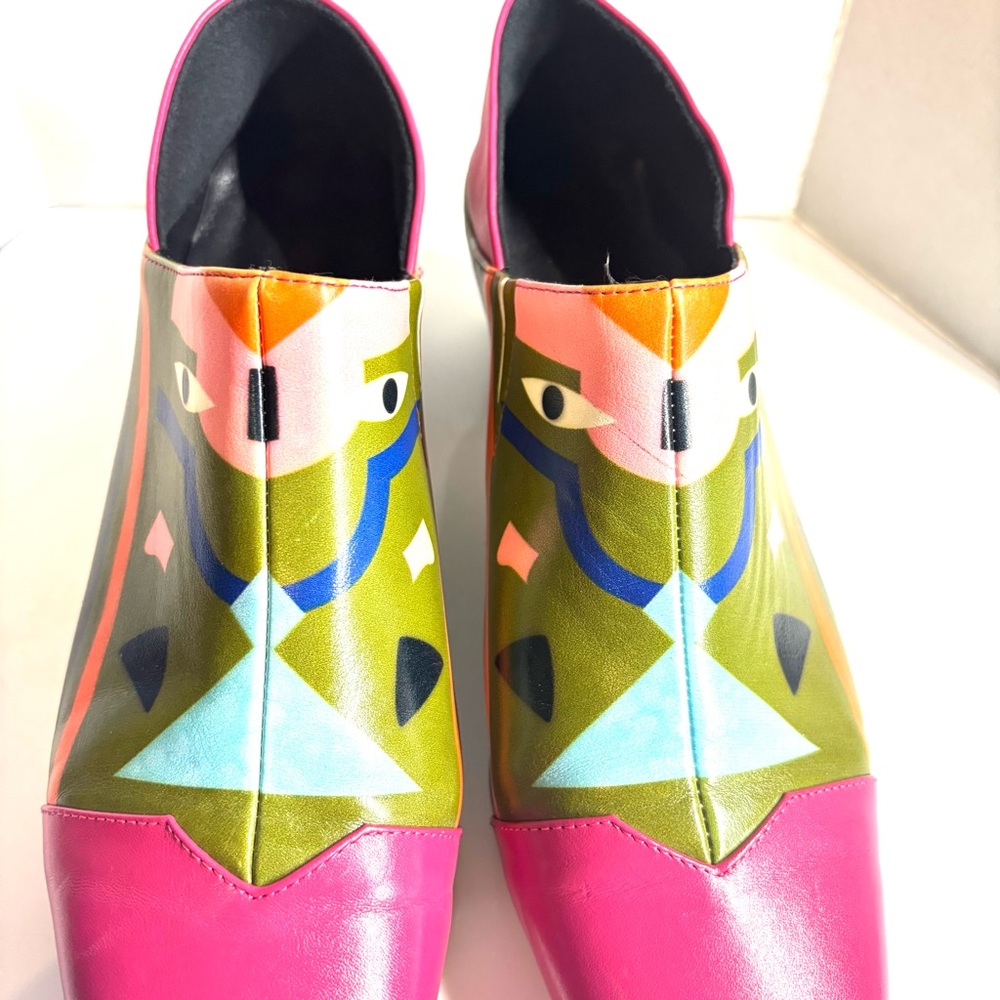 Fedoras Women Ankle High Heel Leather Shoes Size 40 - Picture 6 of 12